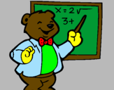 Desenho Professor urso pintado por gagu