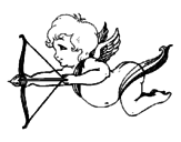 Desenho Cupido a voar pintado por onda