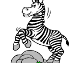 Desenho Zebra a saltar pedras pintado por MATHEUS