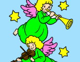 Desenho Anjos musicais pintado por de:kelly p/ nara