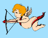 Desenho Cupido a voar pintado por Marcia
