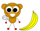 Desenho Macaco 2 pintado por lê