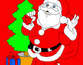 Desenho Santa Claus e uma árvore de natal pintado por PINTADO POR KAUAN