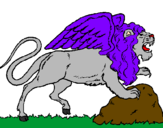 Desenho Leão alado pintado por washinton silva lopes