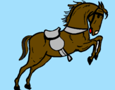 Desenho Cavalo com sela a saltar pintado por brunao