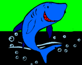 Desenho Tubarão pintado por vitor