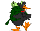 Desenho Pato excursionista pintado por cavalero negro 