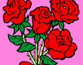 Desenho Ramo de rosas pintado por junho  21  de   2002 joão