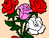 Desenho Ramo de rosas pintado por maele