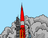 Desenho Lançamento foguete pintado por Carlos  Daniel