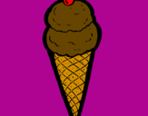 Desenho Cone de gelado pintado por marcella