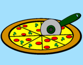 Desenho Pizza pintado por maria fer