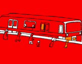 Desenho Passageiros à espera do comboio pintado por mateus 4m
