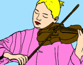 Desenho Violinista pintado por emilly