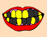 Desenho Boca e dentes pintado por Lima