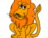 Desenho Leão pintado por le