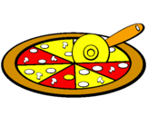 Desenho Pizza pintado por sinuca 