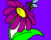 Desenho Margarida com abelha pintado por ISABELLA