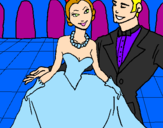 Desenho Princesa e príncipe no baile pintado por leticia3d