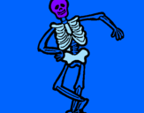 Desenho Esqueleto contente pintado por J0@0 P@ul0