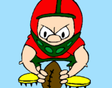 Desenho Jogador em posição pintado por BMX