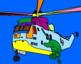 Desenho Helicoptero de resgate pintado por thiago