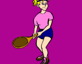 Desenho Rapariga tenista pintado por bki