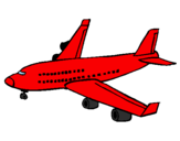 Desenho Avião de passageiros pintado por beariz