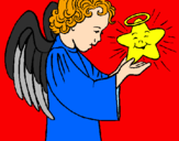 Desenho Anjo e estrela pintado por driih