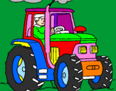 Desenho Tractor em funcionamento pintado por nathalya