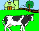 Desenho Vaca a pastar pintado por JULIA