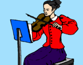 Desenho Dama violinista pintado por lucas