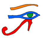 Desenho Olho de hórus pintado por jorgina