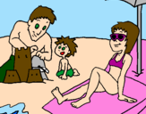 Desenho Família férias pintado por  duda karen ketley 