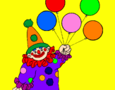 Desenho Palhaço com balões pintado por Nathan