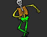 Desenho Esqueleto contente pintado por matheus  x