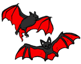 Desenho Um par de morcegos pintado por Antonio Espellet  Soares 