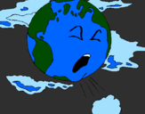 Desenho Terra doente pintado por maria teresa