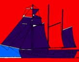 Desenho Veleiro de três mastros pintado por ENZO