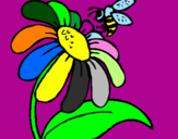 Desenho Margarida com abelha pintado por bbb