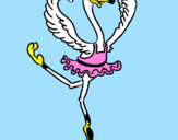 Desenho Avestruz em ballet pintado por jasmim