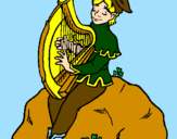 Desenho Duende a tocar harpa pintado por  joão pedro