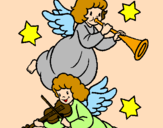 Desenho Anjos musicais pintado por Amigo secreto