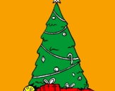 Desenho Abeto com adornos natalícios pintado por lailajaen