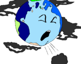 Desenho Terra doente pintado por karina