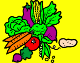 Desenho verduras pintado por maria eduarda