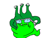 Desenho Extraterrestre com óculos pintado por gabriel