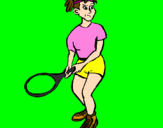 Desenho Rapariga tenista pintado por s