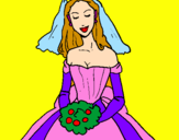 Desenho Noiva pintado por margarida