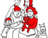 Desenho Família pintado por rafaela